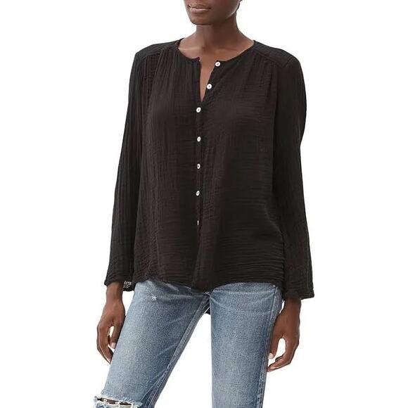 Michael Stars NWT Double Gauze Zia Button Down Top - Lake Blue - Size Large - Picture 2 of 15